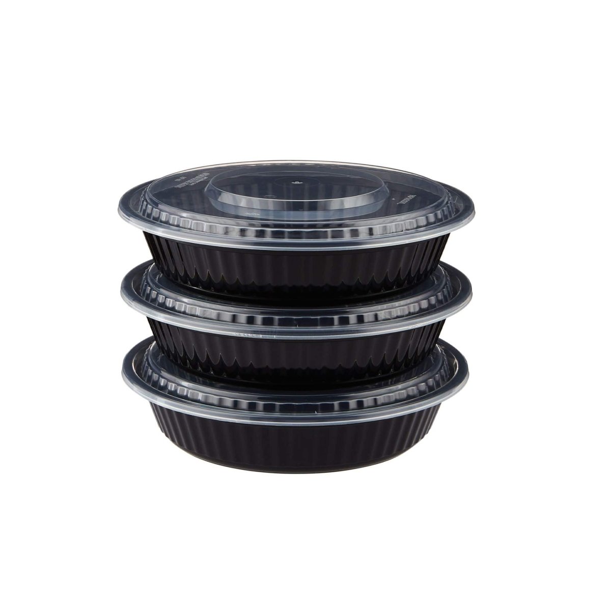 Black Base Heavy Duty Round Container 37 Oz 300 Pieces - hotpackwebstore.com - Black Base Containers