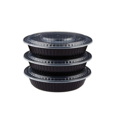 Black Base Heavy Duty Round Container 37 Oz 300 Pieces - hotpackwebstore.com - Black Base Containers