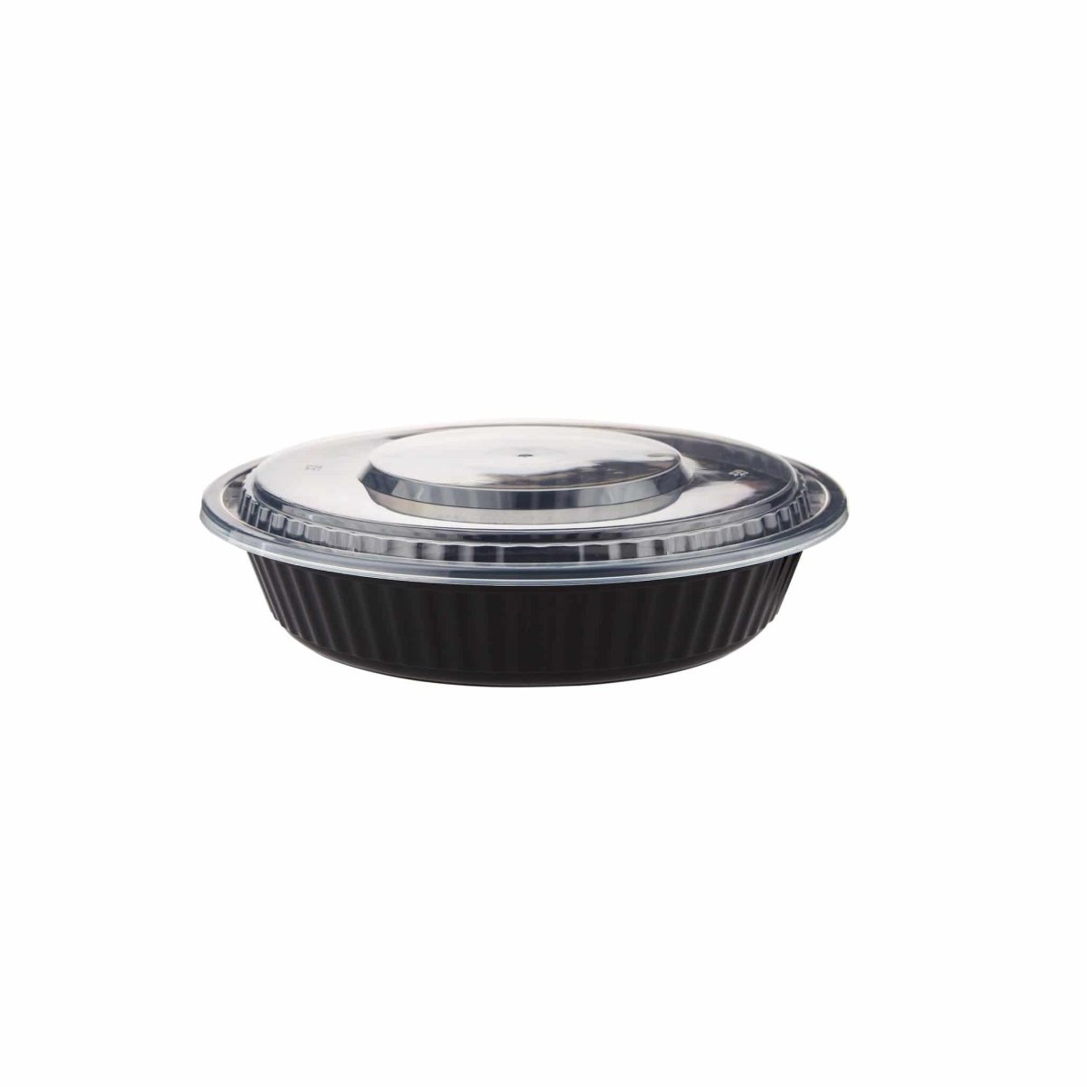 Black Base Heavy Duty Round Container 37 Oz 300 Pieces - hotpackwebstore.com - Black Base Containers