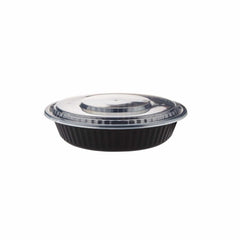 Black Base Heavy Duty Round Container 37 Oz 300 Pieces - hotpackwebstore.com - Black Base Containers