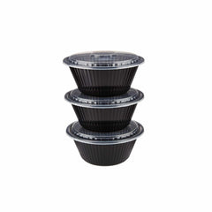 Black Base Heavy Duty Round Container x 300 Pieces