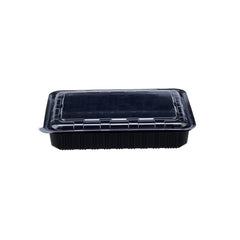 Black Base Rectangle Container With Lid 100 Pieces - hotpackwebstore.com - Black Base Containers