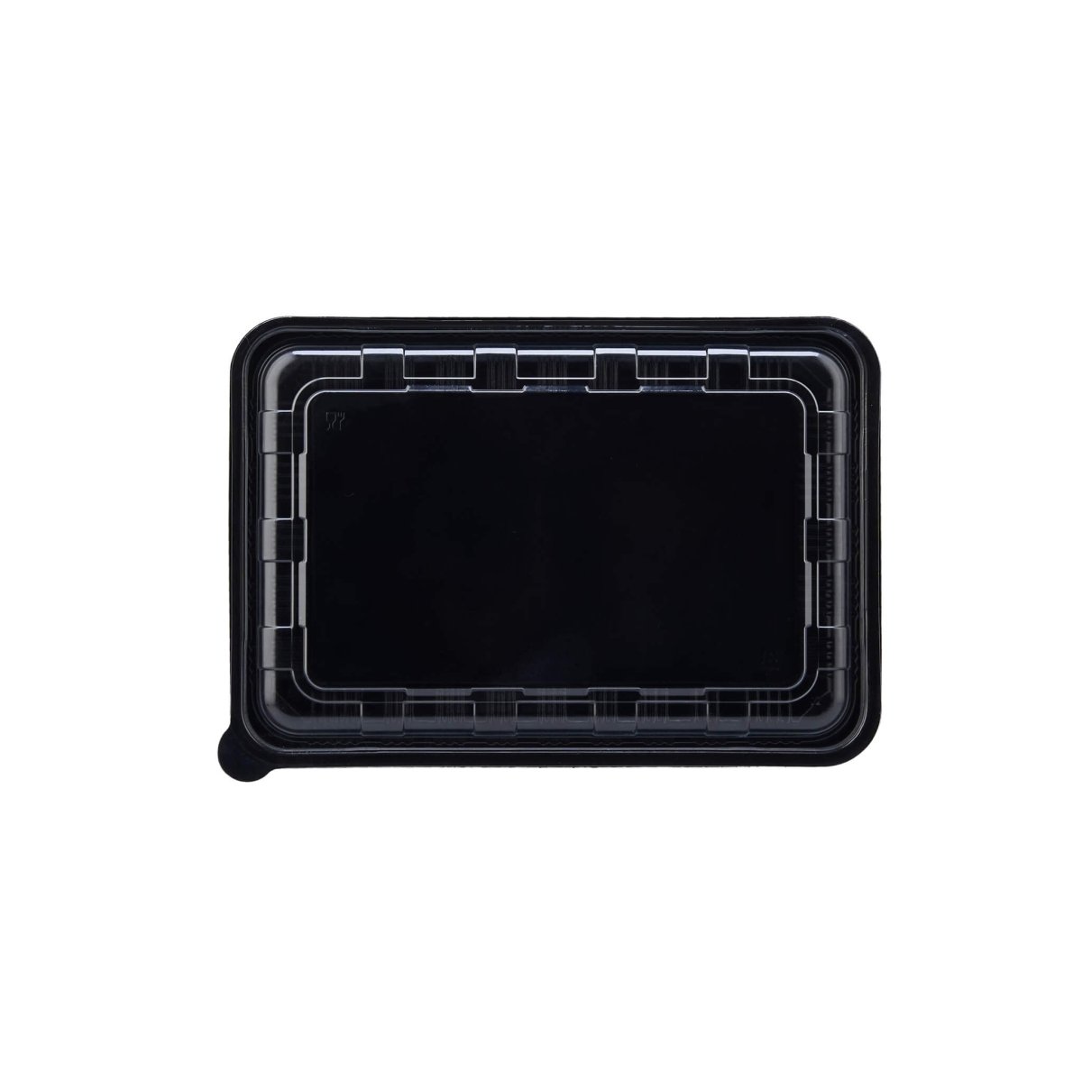 Black Base Rectangle Container With Lid 100 Pieces - hotpackwebstore.com - Black Base Containers