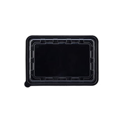 Black Base Rectangle Container With Lid 100 Pieces - hotpackwebstore.com - Black Base Containers