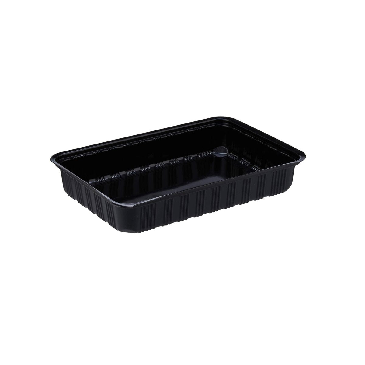Black Base Rectangle Container With Lid 100 Pieces - hotpackwebstore.com - Black Base Containers