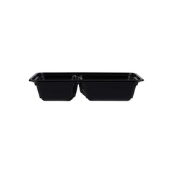Black Base Rectangular 2 - Compartment Container - hotpackwebstore.com - Black Base Containers