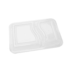 Black Base Rectangular 2 - Compartment Container - hotpackwebstore.com - Black Base Containers