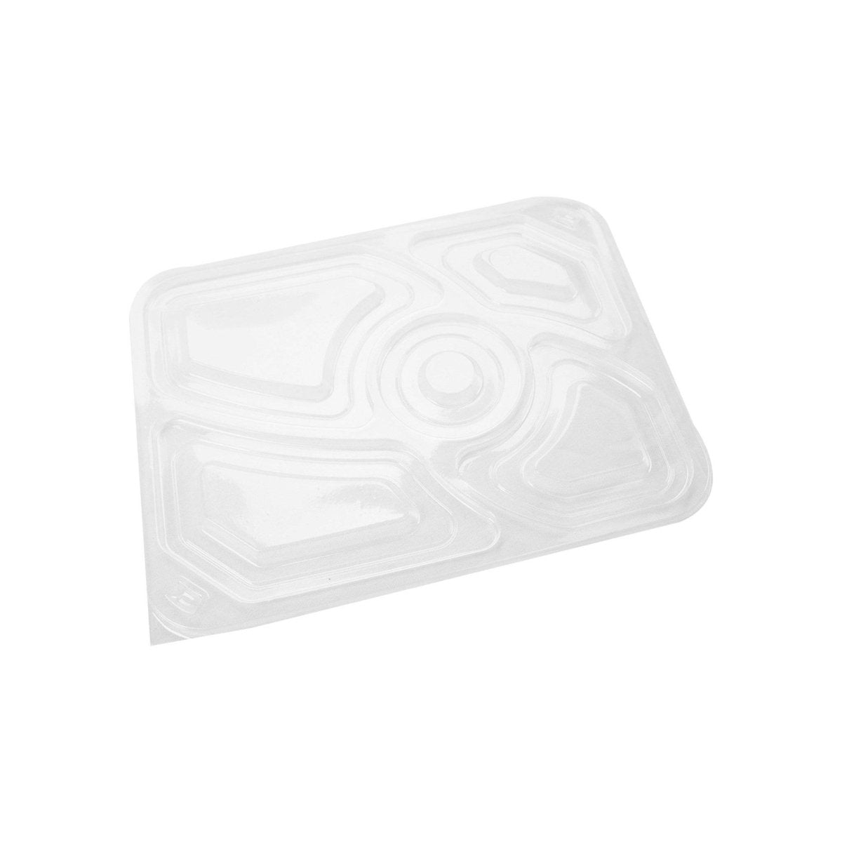 Black Base Rectangular 5 - Compartment Container 200 Pieces - hotpackwebstore.com - Black Base Containers