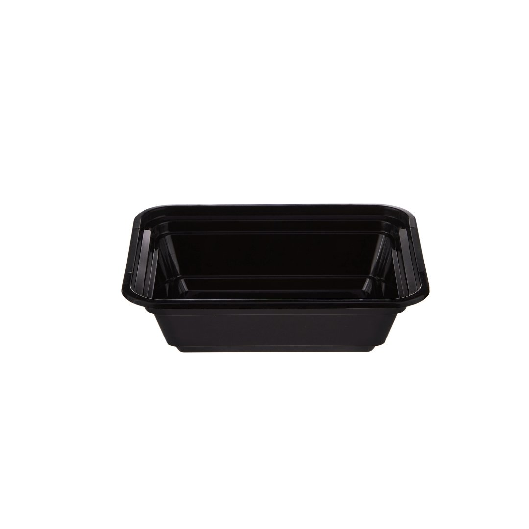 Black Base Rectangular Container - hotpackwebstore.com - Black Base Containers