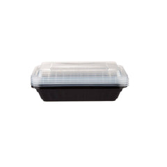 Black Base Rectangular Container 16 Oz 300 Pieces - hotpackwebstore.com - Black Base Containers