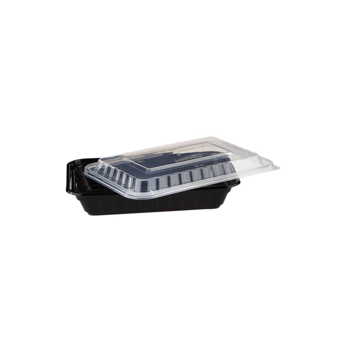 Black Base Rectangular Container 16 Oz 300 Pieces - hotpackwebstore.com - Black Base Containers