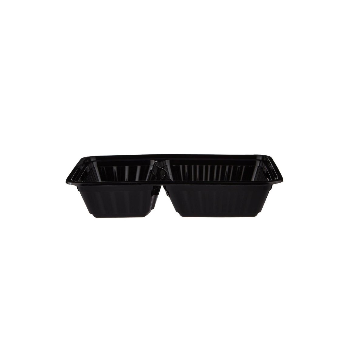 Black Base Rectangular Container 2 Compartments 300 Pieces - hotpackwebstore.com - Black Base Containers