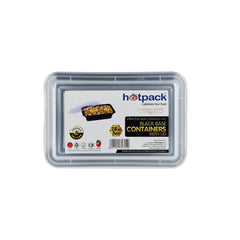 Black Base Rectangular Container With lid 5 Pieces - hotpackwebstore.com - Black Base Containers