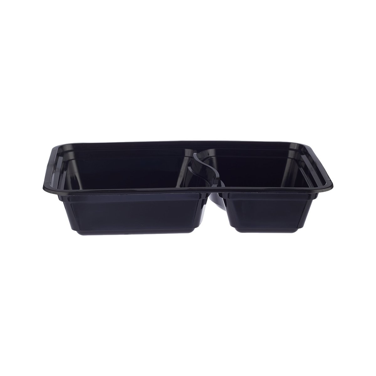 Black Base Rectangular Microwavable Compartment Container with Lids 5 Pieces - hotpackwebstore.com - Black Base Containers