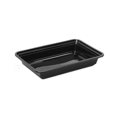 Black Base Rectangular Microwave Container with Lid - hotpackwebstore.com - Black Base Containers
