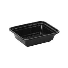 Black Base Rectangular Microwave Container with Lid - hotpackwebstore.com - Black Base Containers
