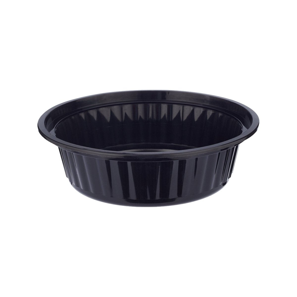 Black Base Round Container 16 oz with Lids 150 Pieces - hotpackwebstore.com - Black Base Containers