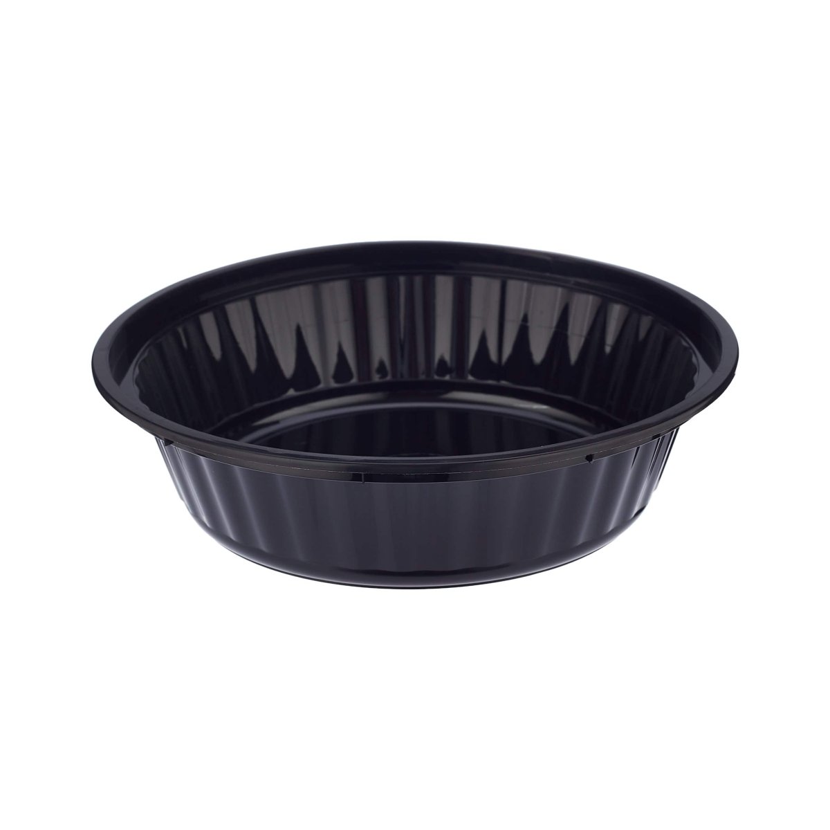 Black Base Round Container 24 oz with Lids 150 Pieces - hotpackwebstore.com - Black Base Containers