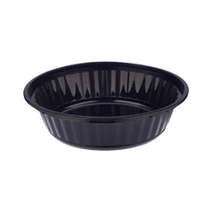 Black Base Round Container 24 oz with Lids 150 Pieces - hotpackwebstore.com - Black Base Containers