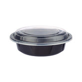 Black Base Round Container and Lid - hotpackwebstore.com - Black Base Containers