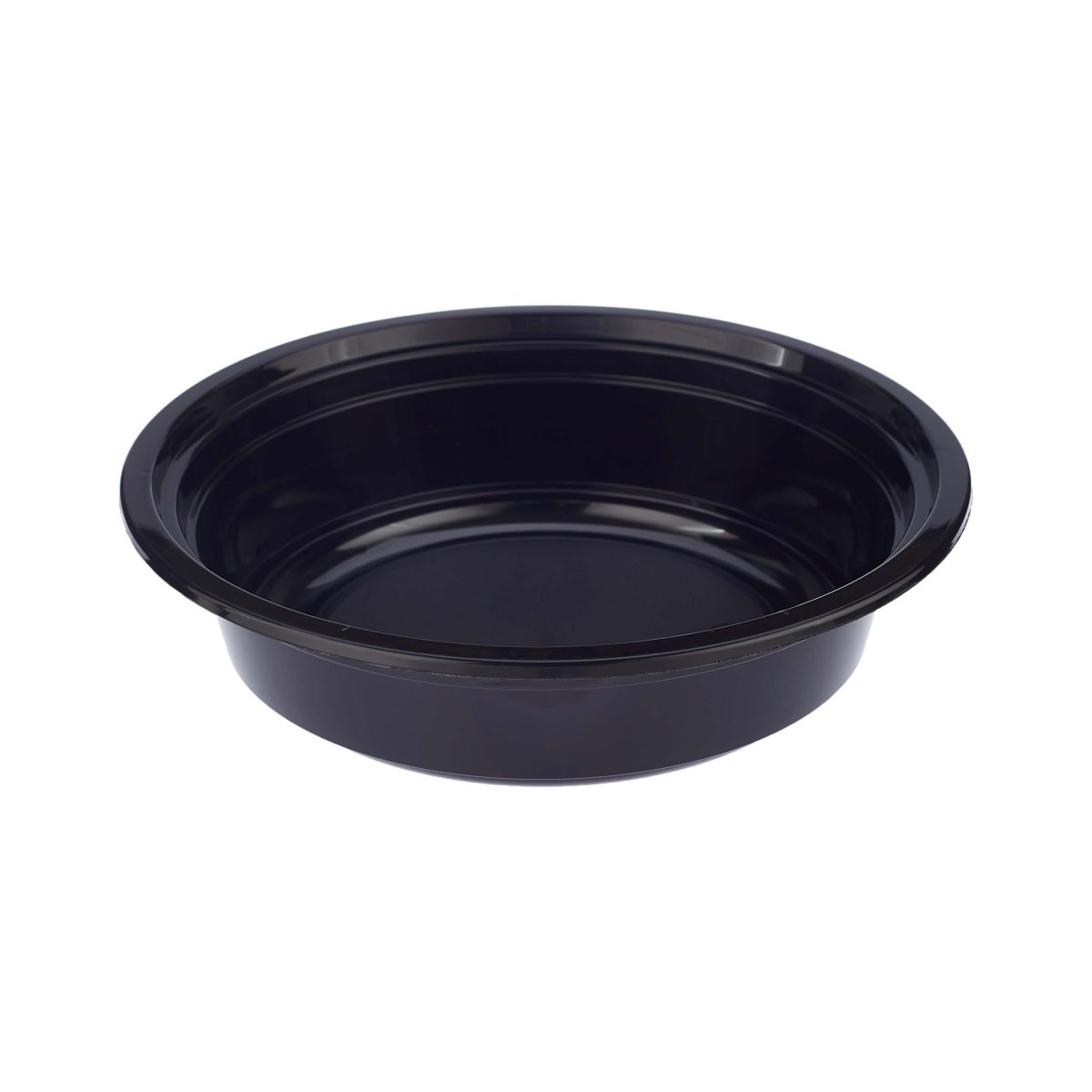 Black Base Round Microwavable Container with Lid - hotpackwebstore.com - Black Base Containers
