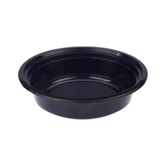 Black Base Round Microwavable Container with Lid - hotpackwebstore.com - Black Base Containers