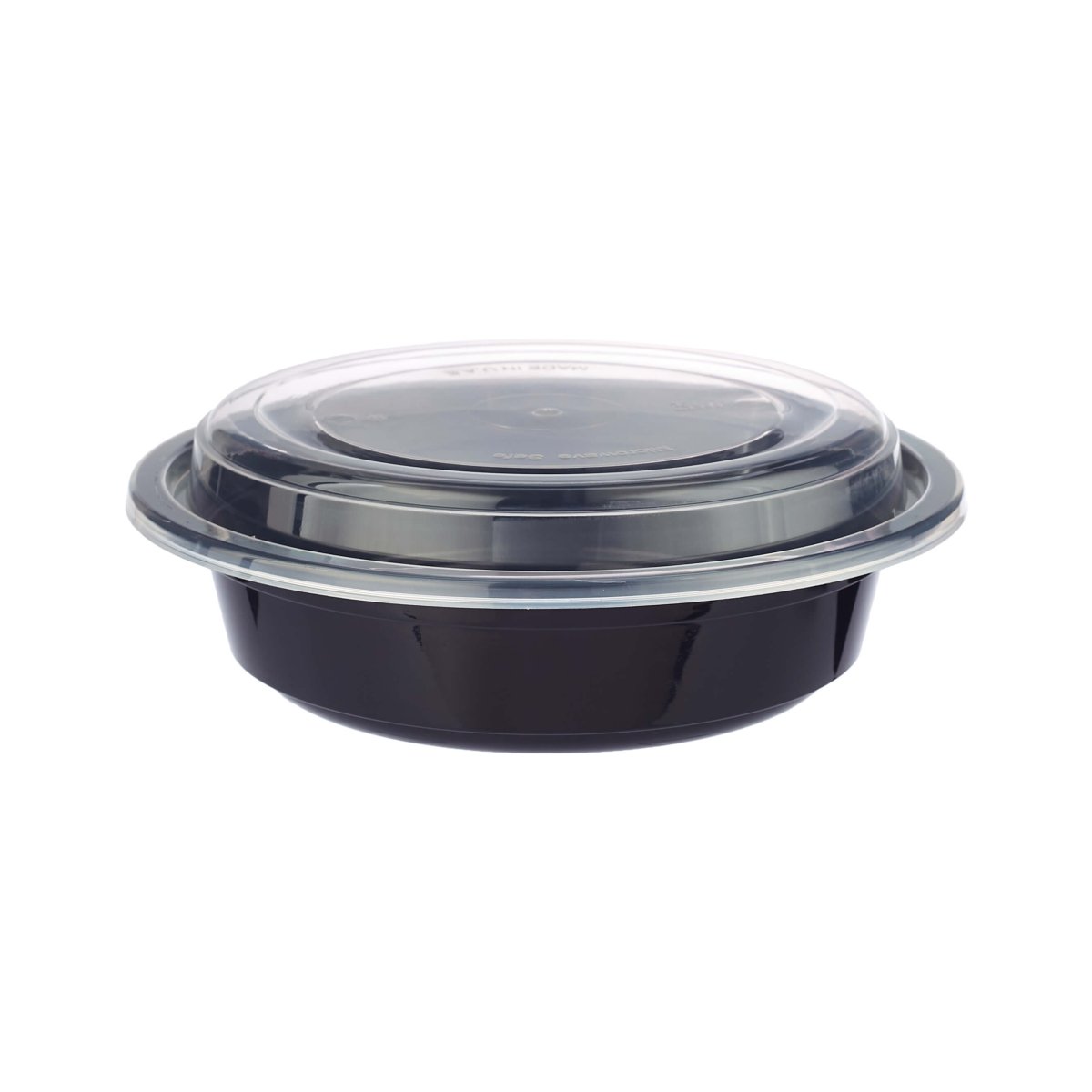 Black Base Round Microwavable Container with Lid - hotpackwebstore.com - Black Base Containers