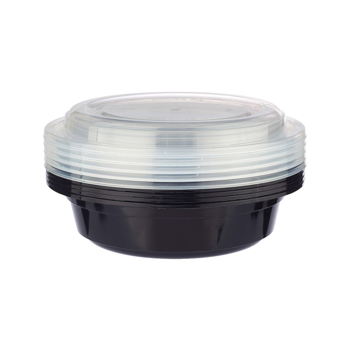 Black Base Round Microwavable Container with Lid - hotpackwebstore.com - Black Base Containers