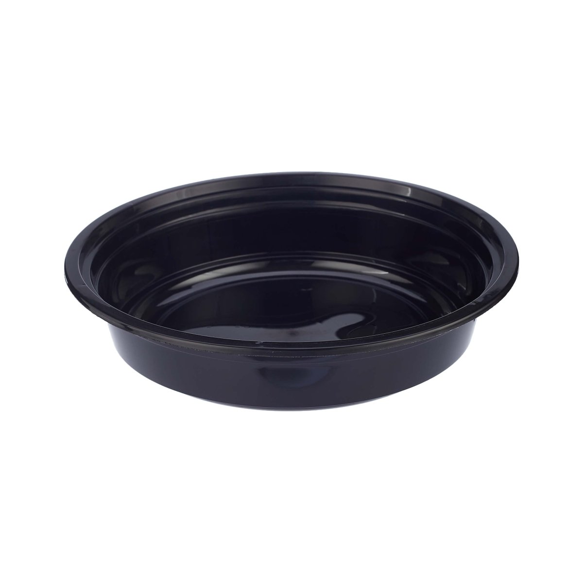 Black Base Round Microwavable Container with Lid - hotpackwebstore.com - Black Base Containers