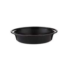 Black Base Round Microwavable Container with Lid - hotpackwebstore.com - Black Base Containers
