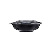 Black Base Round Salad Bowl With Clear Lid - hotpackwebstore.com - Salad Bowls