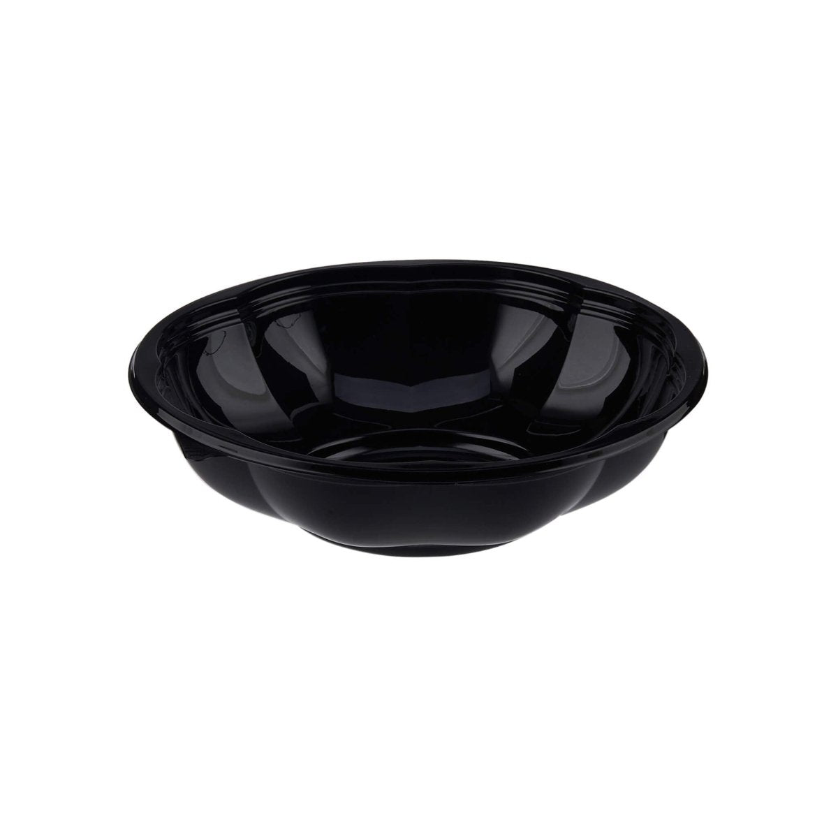Black Base Round Salad Bowl With Clear Lid - hotpackwebstore.com - Salad Bowls