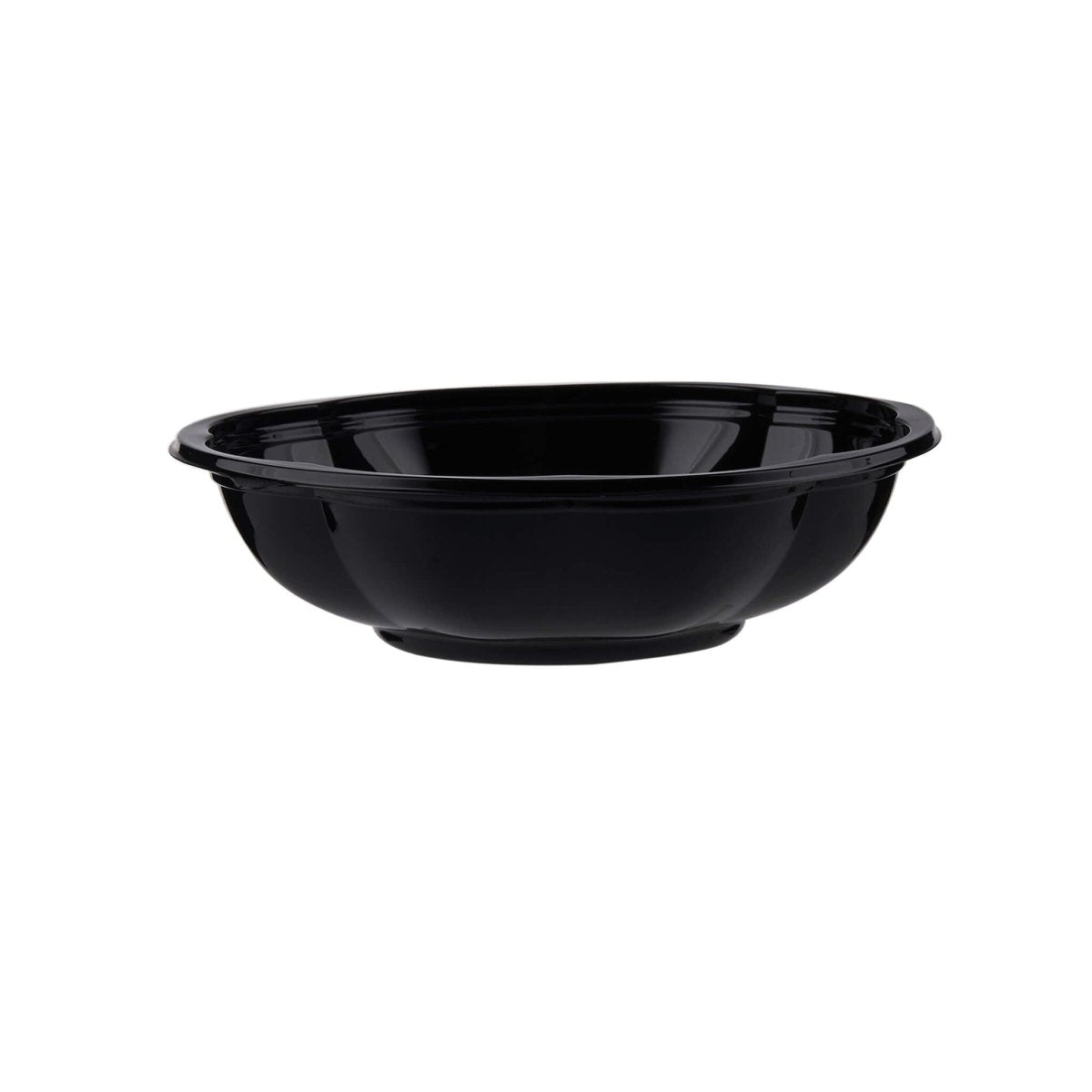 Black Base Round Salad Bowl With Clear Lid - hotpackwebstore.com - Salad Bowls