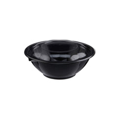 Black Base Round Salad Bowl With Clear Lid - hotpackwebstore.com - Salad Bowls