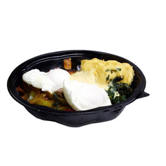 Black Base Round Salad Bowl With Clear Lid - hotpackwebstore.com - Salad Bowls