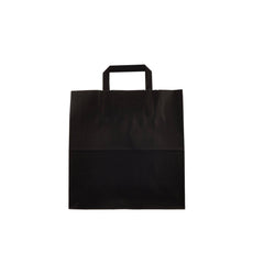 Black Paper Bag Flat Handle - hotpackwebstore.com - Flat Handle Paper Bags