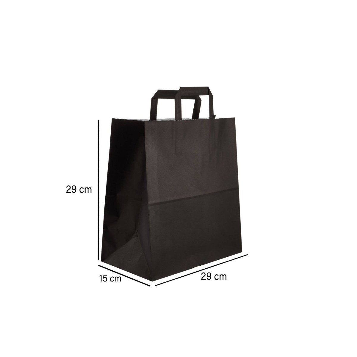 Black Paper Bag Flat Handle - hotpackwebstore.com - Flat Handle Paper Bags