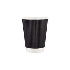 Black Ripple Paper Cups - hotpackwebstore.com