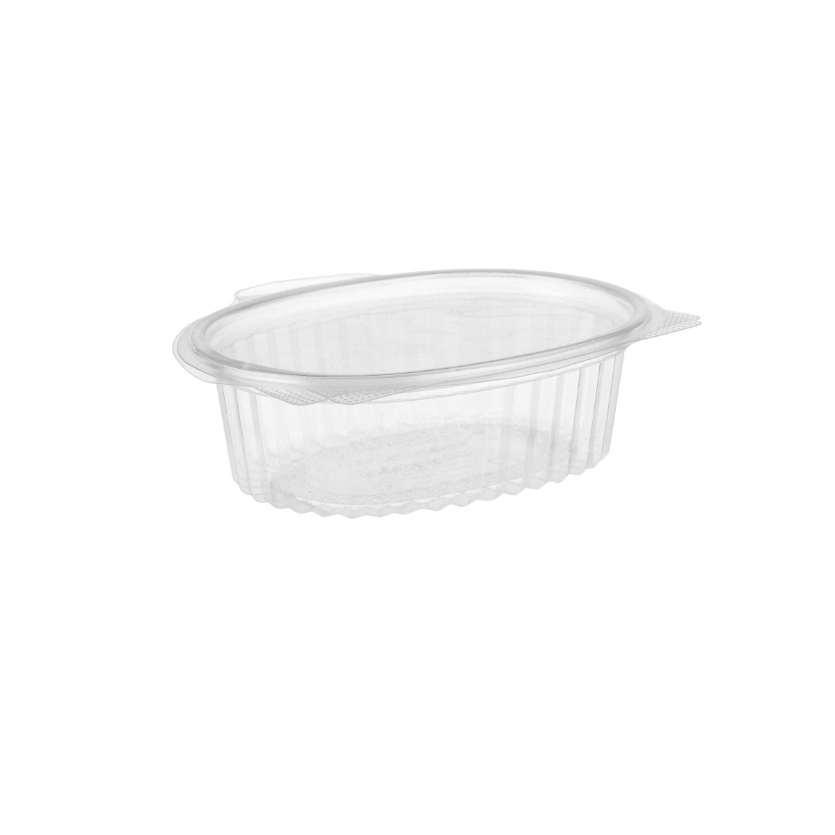 Clear Hinged Oval Container 250 Pieces - hotpackwebstore.com - Plastic Hinged Container