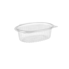 Clear Hinged Oval Container 250 Pieces - hotpackwebstore.com - Plastic Hinged Container