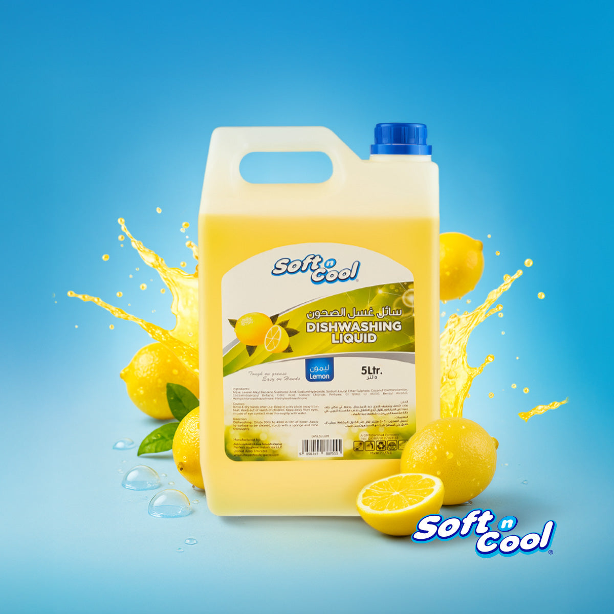 Soft N Cool Dishwashing Liquid 5 Liter x 4 Pieces - hotpackwebstore.com