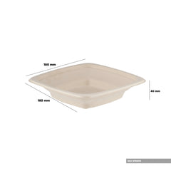 Eco - Friendly Square Container With Lid - hotpackwebstore.com - Bio - Degradable Bowls