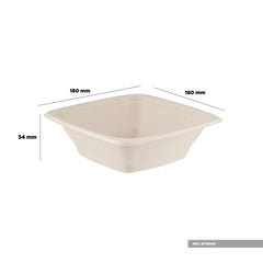 Eco - Friendly Square Container With Lid - hotpackwebstore.com - Bio - Degradable Bowls