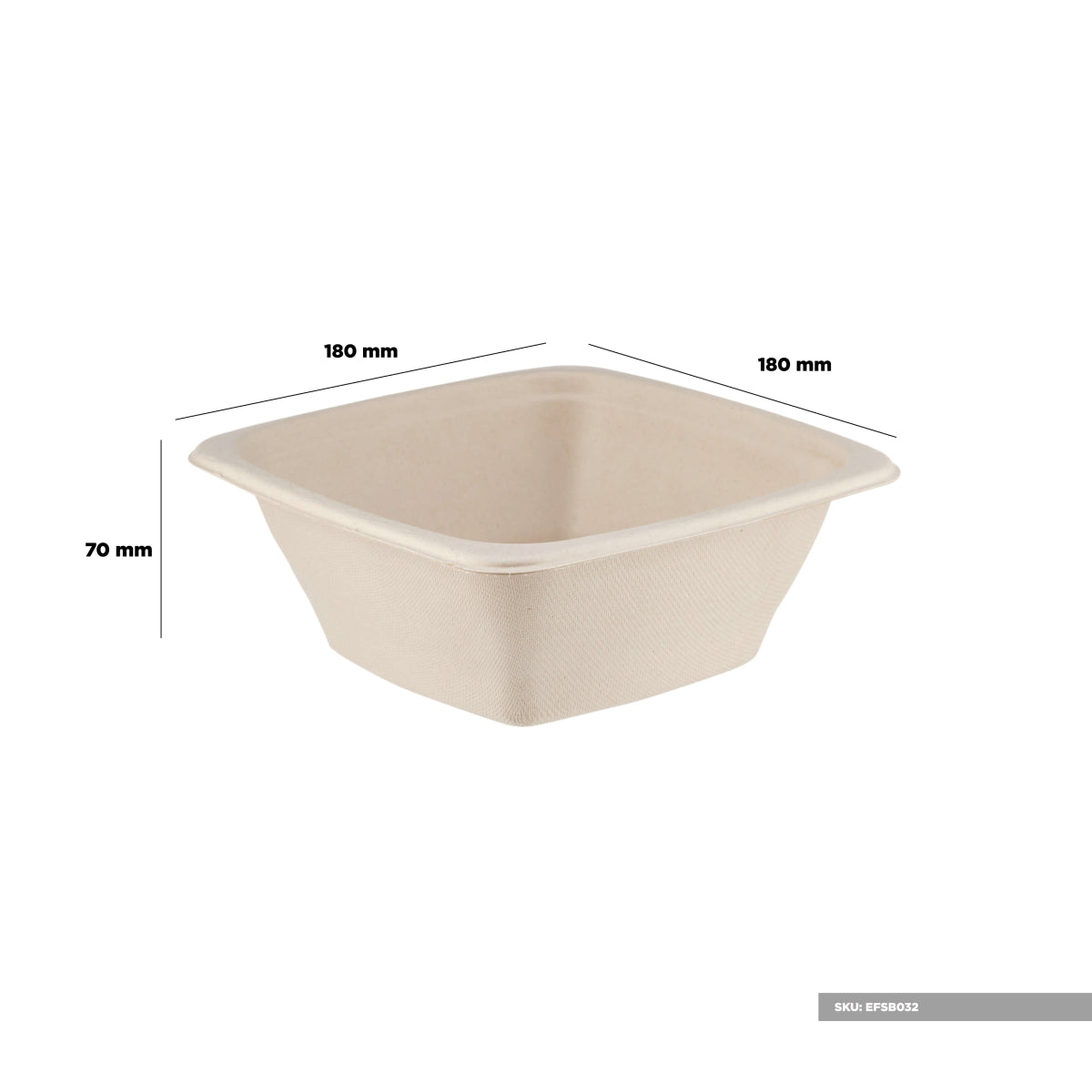 Eco - Friendly Square Container With Lid - hotpackwebstore.com - Bio - Degradable Bowls