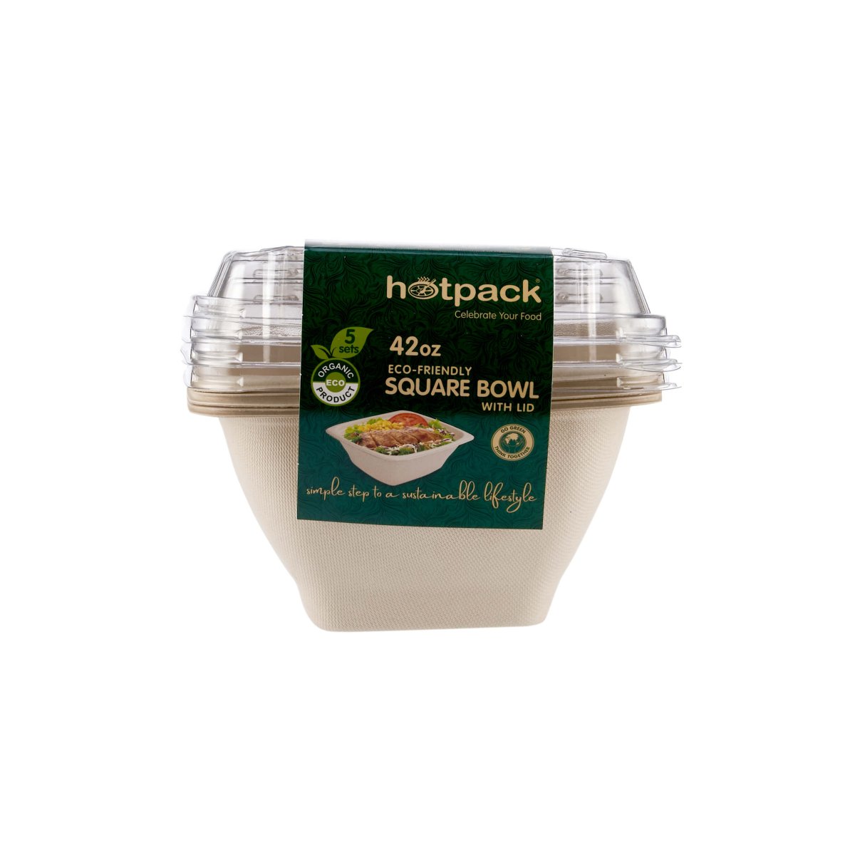 Eco - Friendly Square Container With Lid - hotpackwebstore.com - Bio - Degradable Bowls