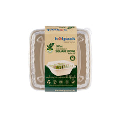 Eco - Friendly Square Container With Lid - hotpackwebstore.com - Bio - Degradable Bowls