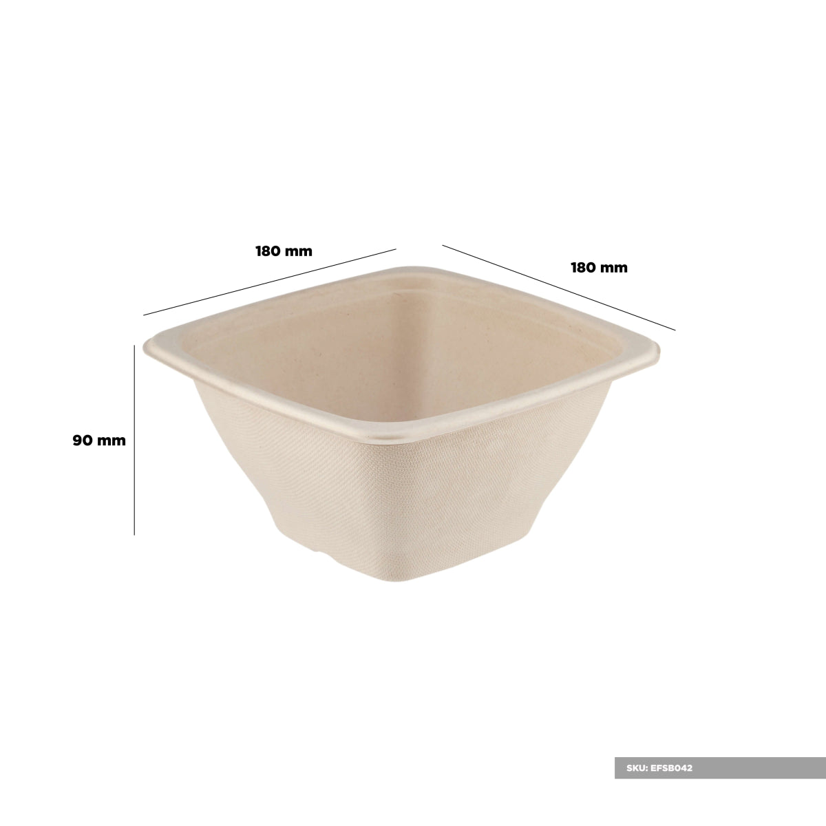 Eco - Friendly Square Container With Lid - hotpackwebstore.com - Bio - Degradable Bowls