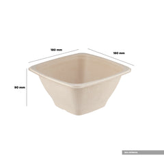 Eco - Friendly Square Container With Lid - hotpackwebstore.com - Bio - Degradable Bowls