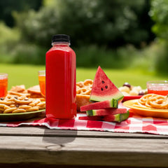 Plastic Square Bottle with Black Cap - hotpackwebstore.com