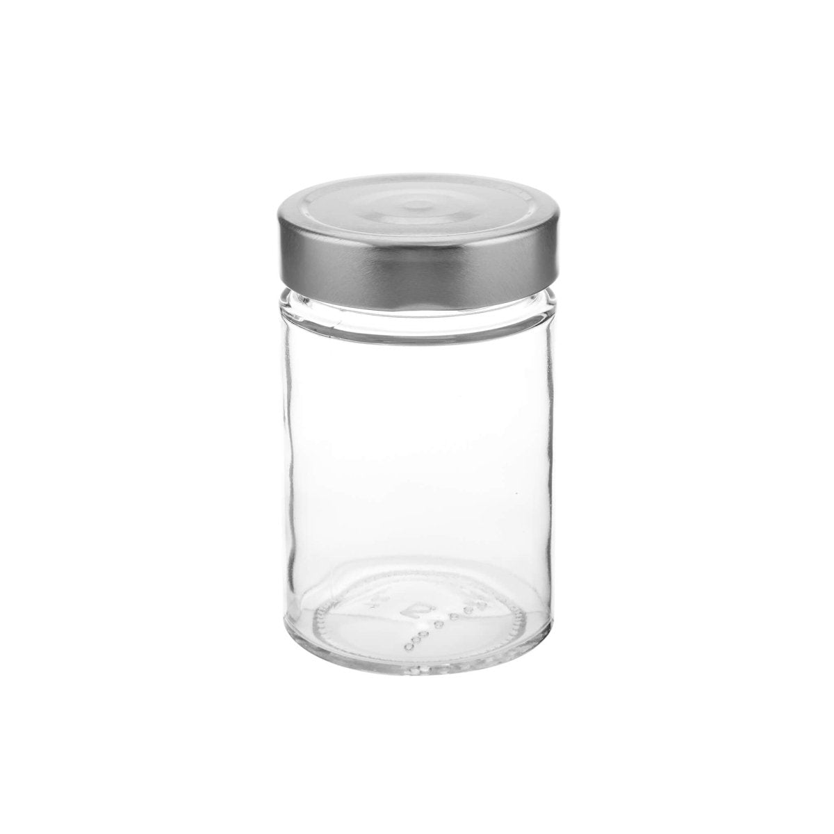 Glass Jar Ergo Shape With Silver Cap - hotpackwebstore.com - Glass Jars